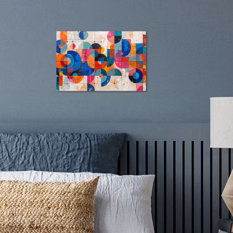 Kunst - Geometrisch - Abstract - Kleurrijk poster papier klein -sfeer2