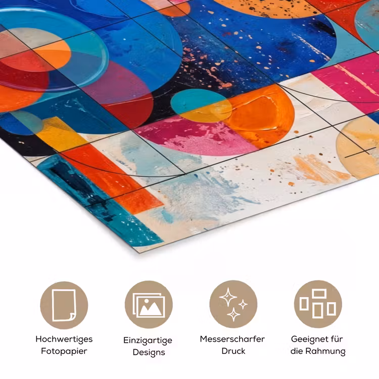 Kunst - Geometrisch - Abstract - Kleurrijk poster papier klein -tcloseup_DE