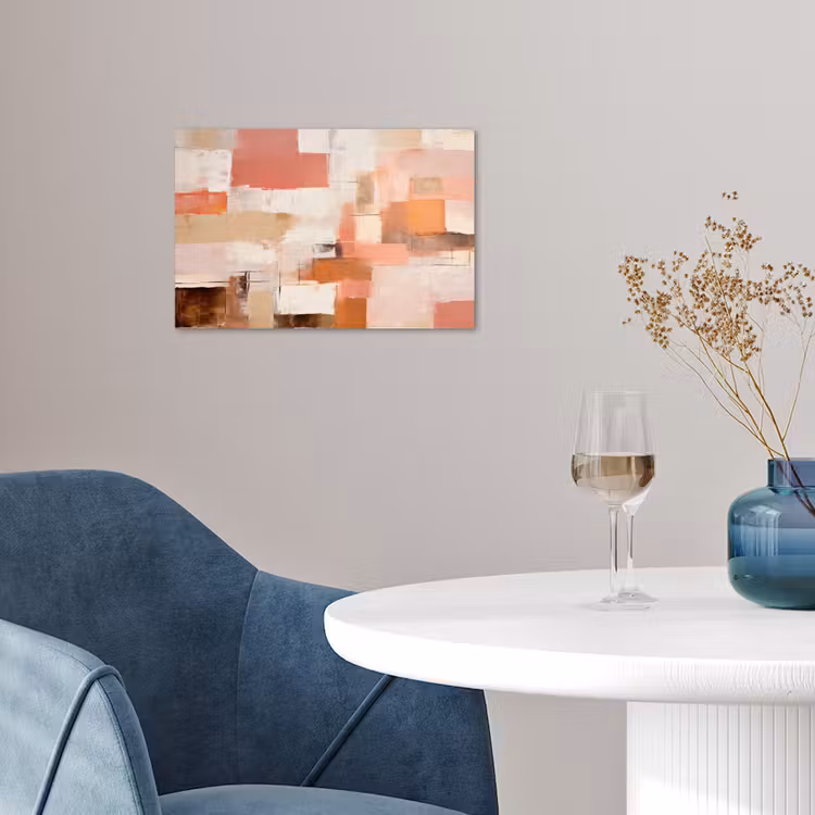 Kunst - Roze - Abstract poster papier klein -sfeer3