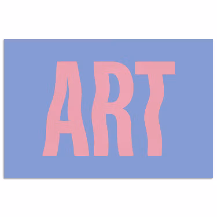 Art - Roze - Blauw poster papier klein -3d
