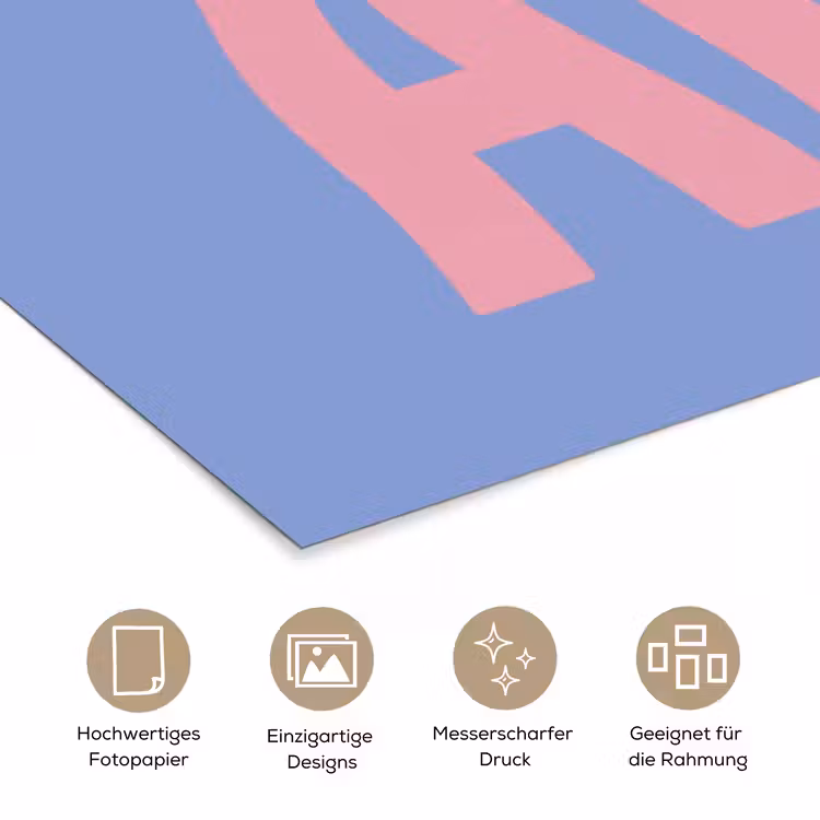 Art - Roze - Blauw poster papier klein -tcloseup_DE