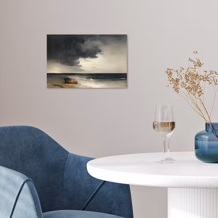 Kust - Golven - Rots - Storm poster papier klein -sfeer3