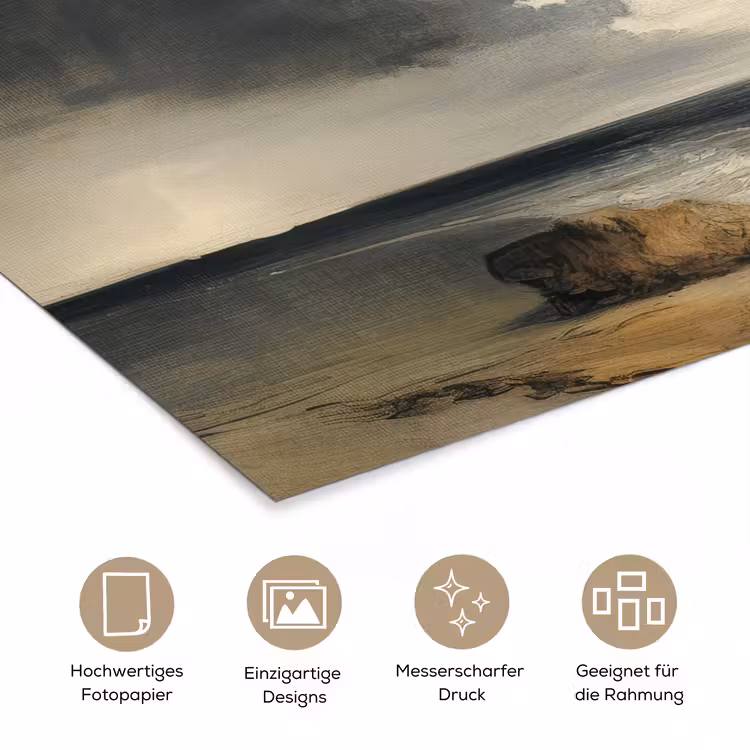 Kust - Golven - Rots - Storm poster papier klein -tcloseup_DE