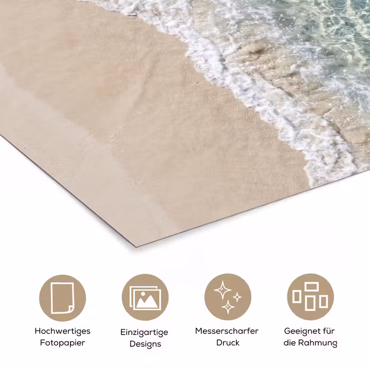 Kust - Zand - Blauw poster papier klein -tcloseup_DE