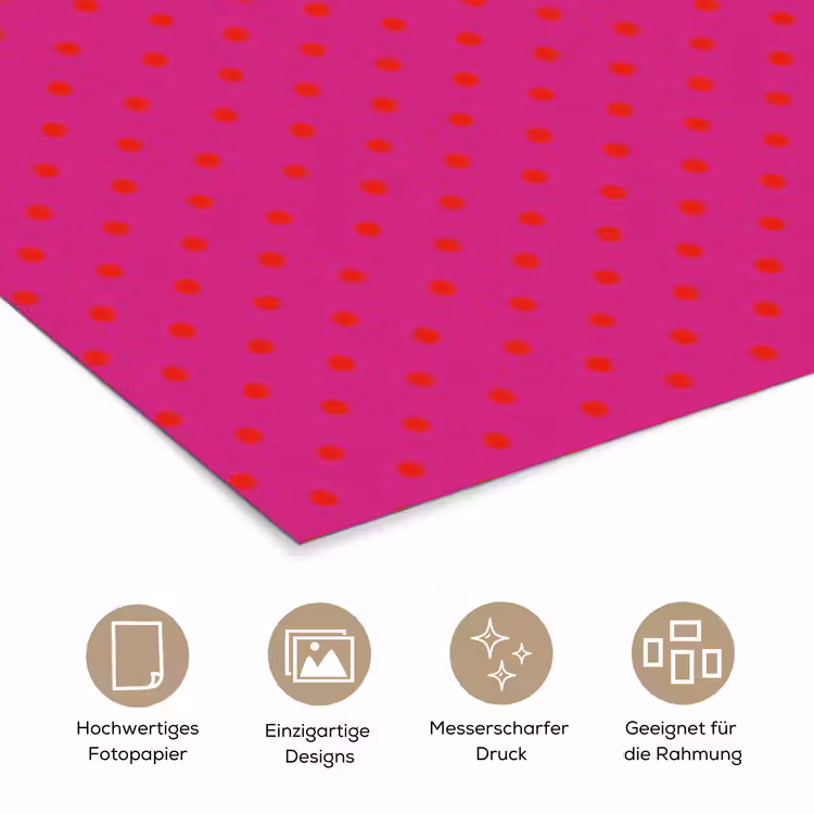 Smile - Stippen - Geel - Smiley - Roze poster papier klein -tcloseup_DE
