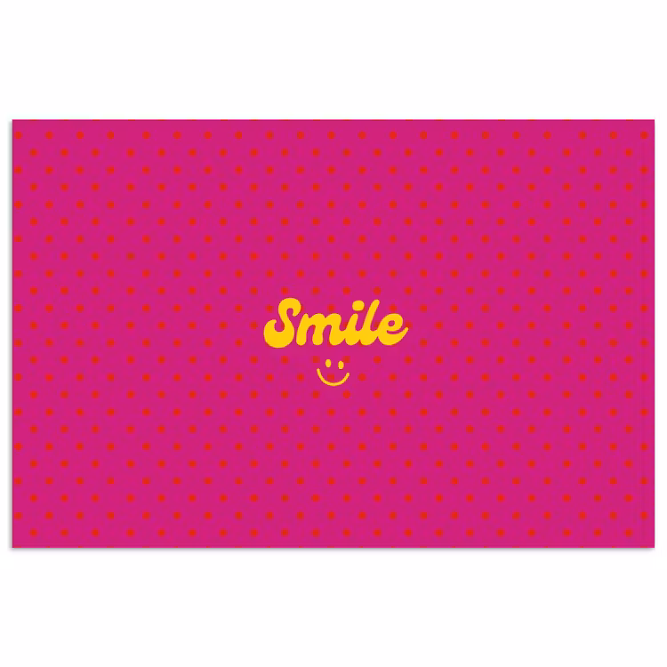 Smile - Stippen - Roze poster papier klein -3d