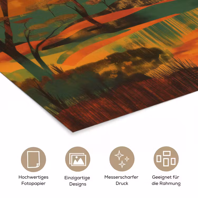 Landschap - Afrikaans - Zon poster papier klein -tcloseup_DE