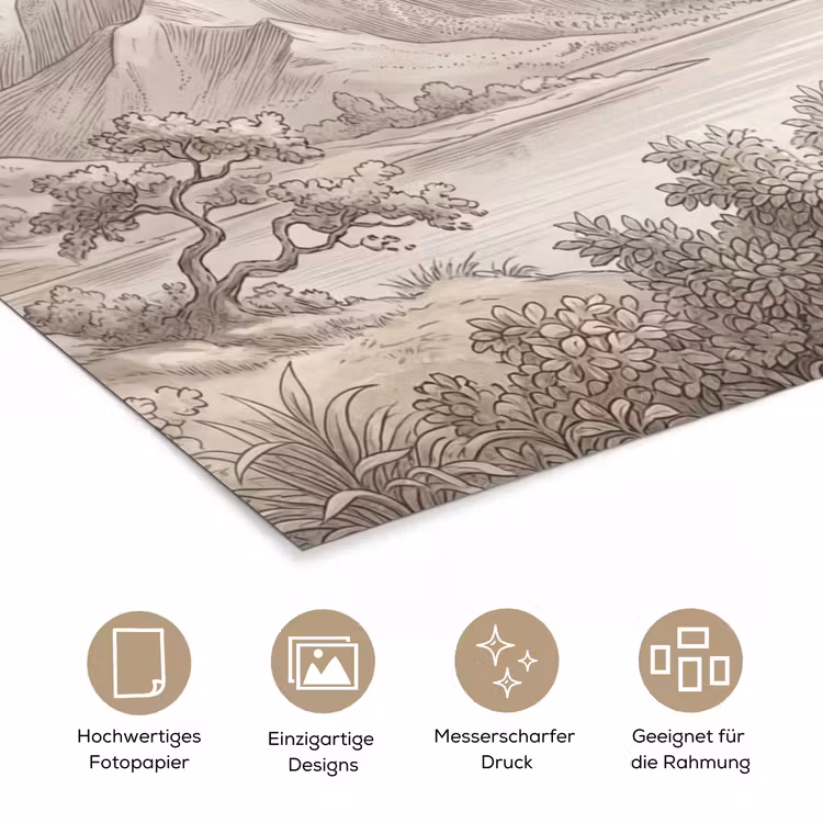 Landschap - Bergen - Meer - Natuur poster papier klein -tcloseup_DE