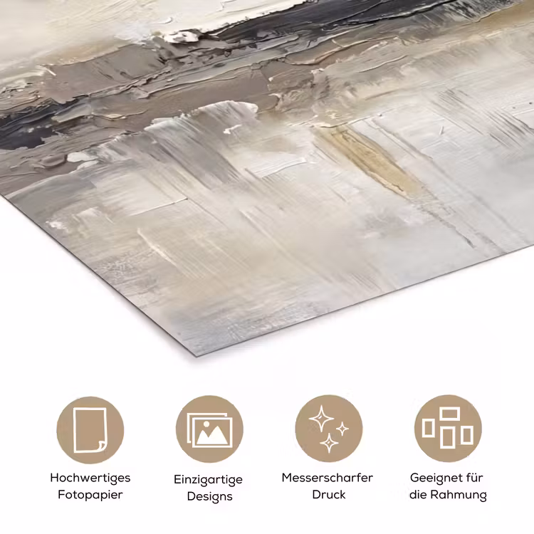 Landschap - Horizon - Natuur - Abstract - Neutraal poster papier klein -tcloseup_DE