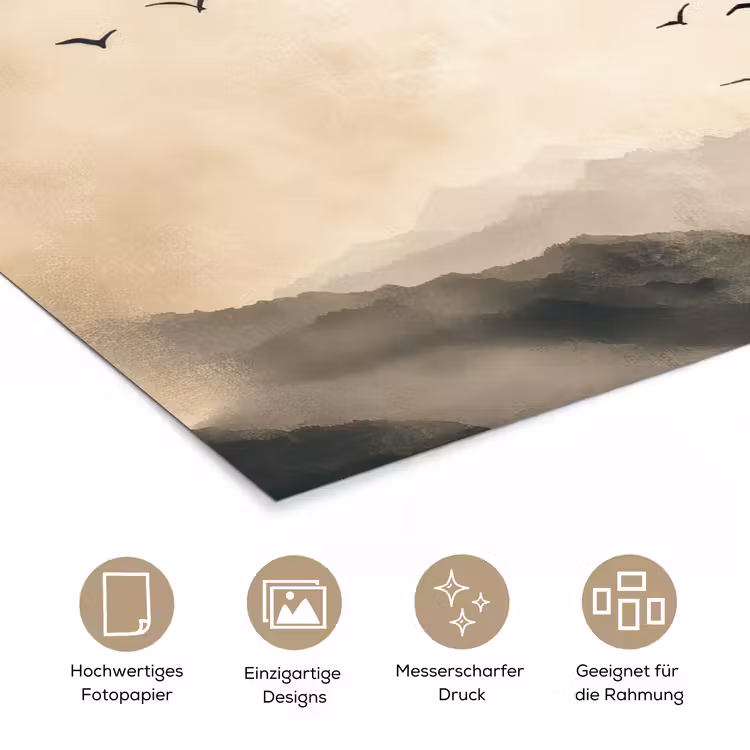 Landschap - Japandi - vogel poster papier klein -tcloseup_DE