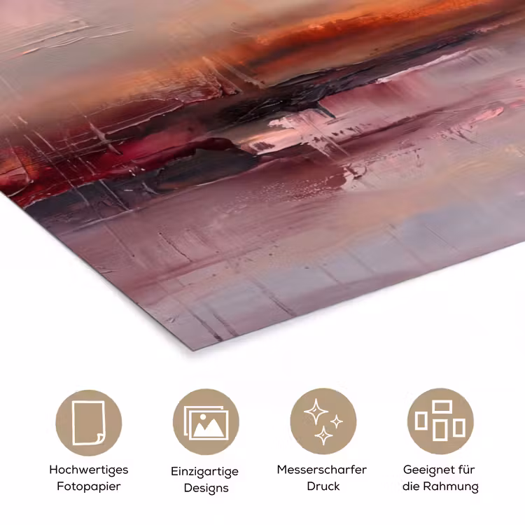 Landschap - Zonsondergang - Abstract - Modern - Roze poster papier klein -tcloseup_DE