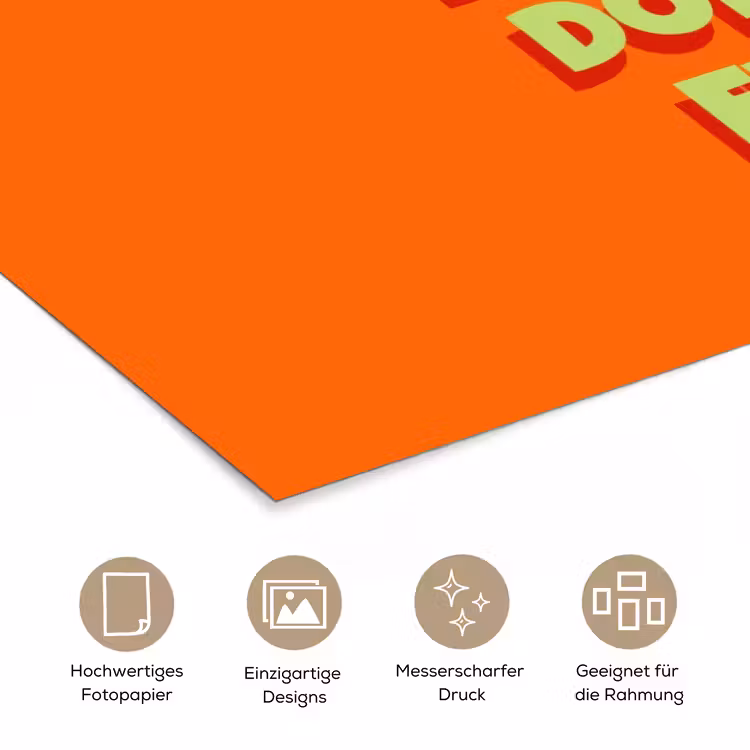 Slow down you're doing fine - Oranje - Simple poster papier klein -tcloseup_DE