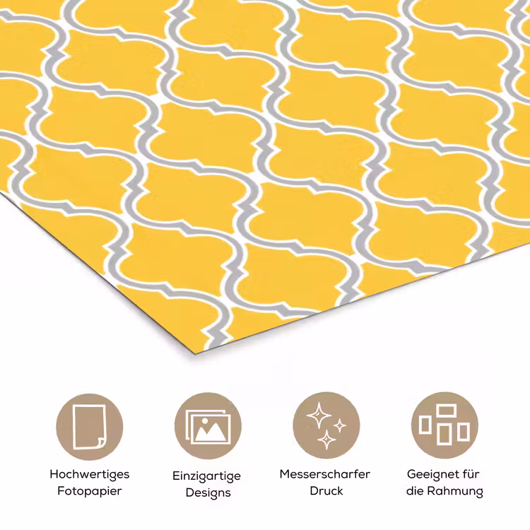 Lantaarn - Arabesk - Elegant - Geel poster papier klein 62 -tcloseup_DE