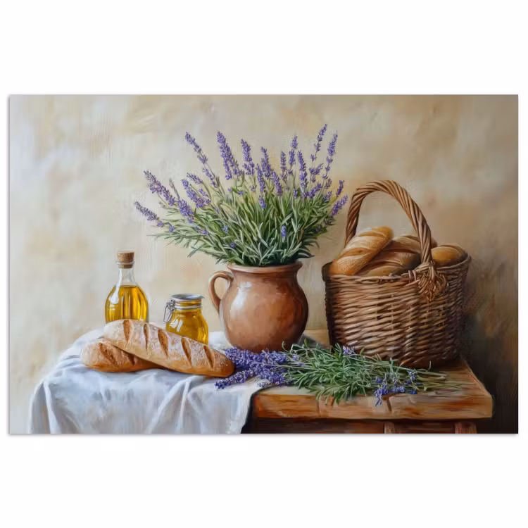 Lavendel - Brood - Stilleven poster papier klein -3d
