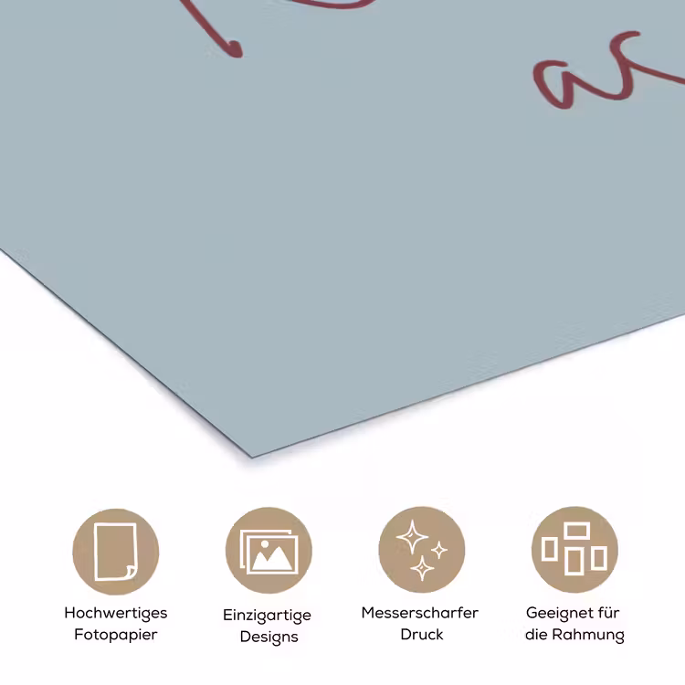Kiss my ass - Lip - Blauw poster papier klein -tcloseup_DE