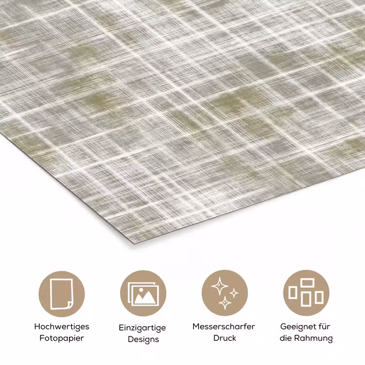 Linnen - Patroon - Groen poster papier klein 62 -tcloseup_DE