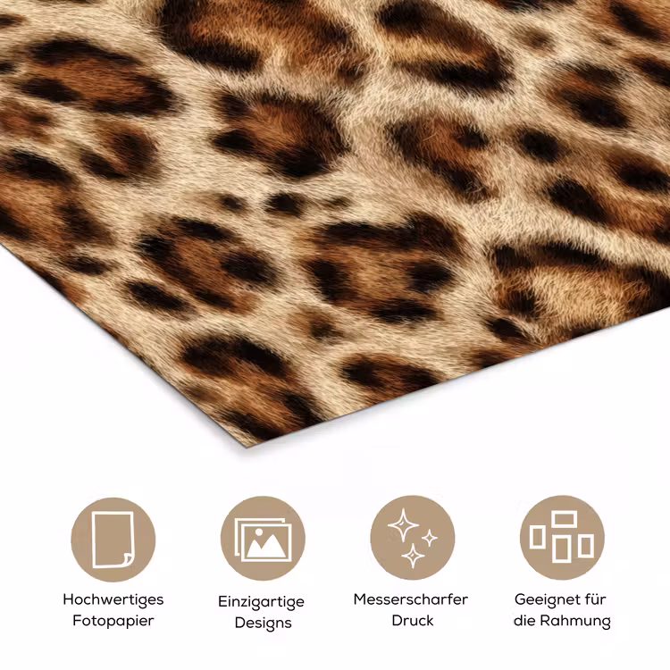 Luipaard - Bruin - Vacht poster papier klein 62 -tcloseup_DE