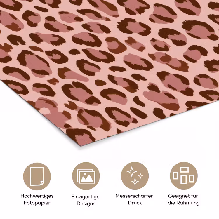 Luipaard - Patroon - Roze poster papier klein 62 -tcloseup_DE