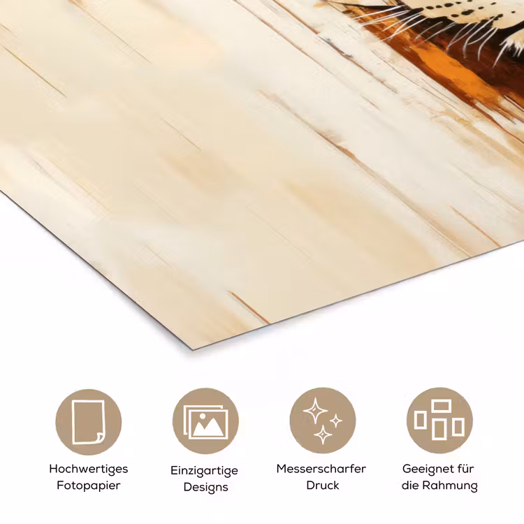 Luipaard - Symmetrisch - Strepen poster papier klein -tcloseup_DE