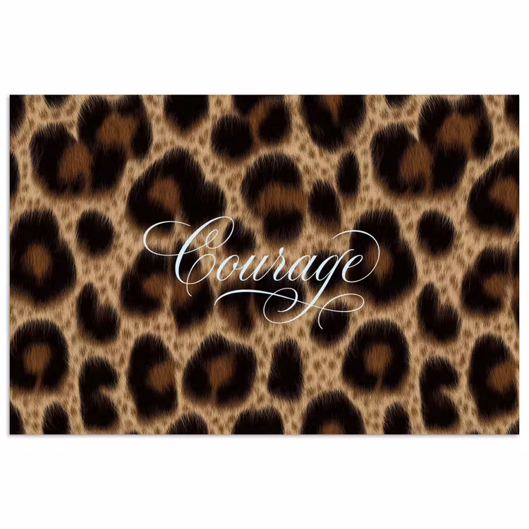 Luipaardprint - Bruin - Courage - Sierlijk poster papier klein -3d