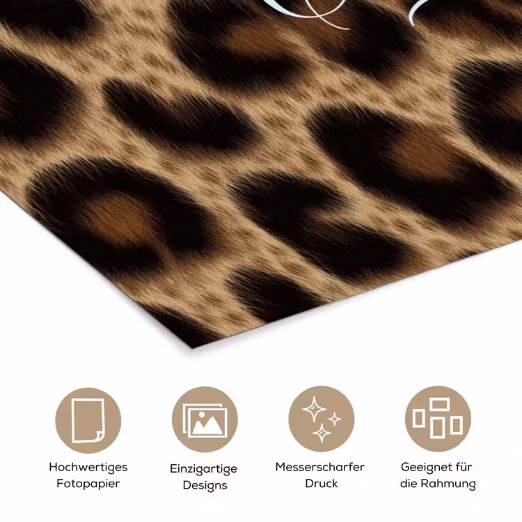 Luipaardprint - Bruin - Courage - Sierlijk poster papier klein -tcloseup_DE