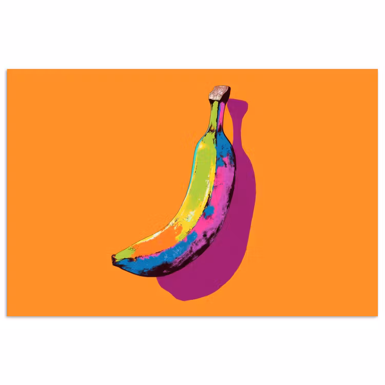 Felle kleuren - Banaan - popart poster papier klein -3d