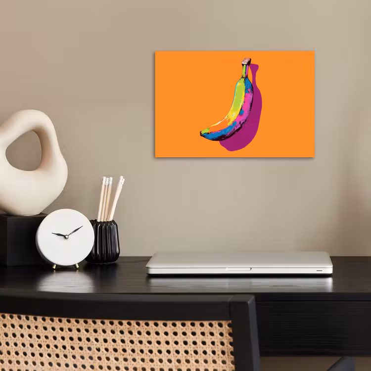 Felle kleuren - Banaan - popart poster papier klein -sfeer1