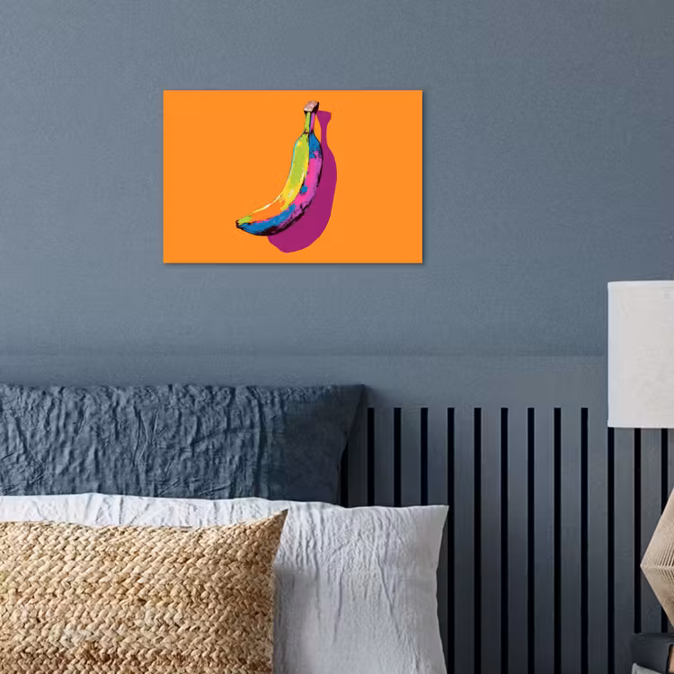 Felle kleuren - Banaan - popart poster papier klein -sfeer2
