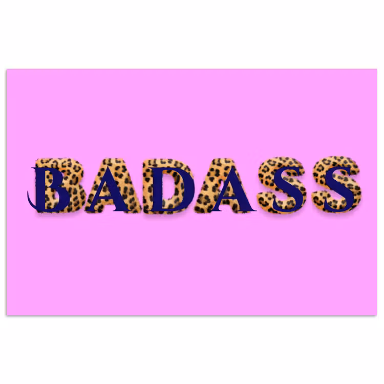 Felroze - Badass - Panterprint - Schaduw poster papier klein -3d