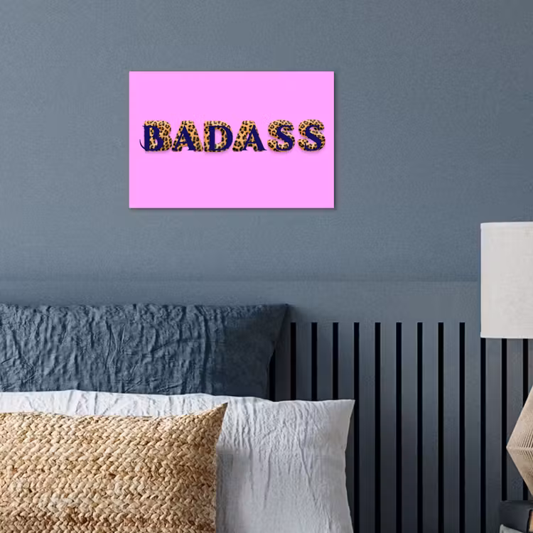 Felroze - Badass - Panterprint - Schaduw poster papier klein -sfeer2