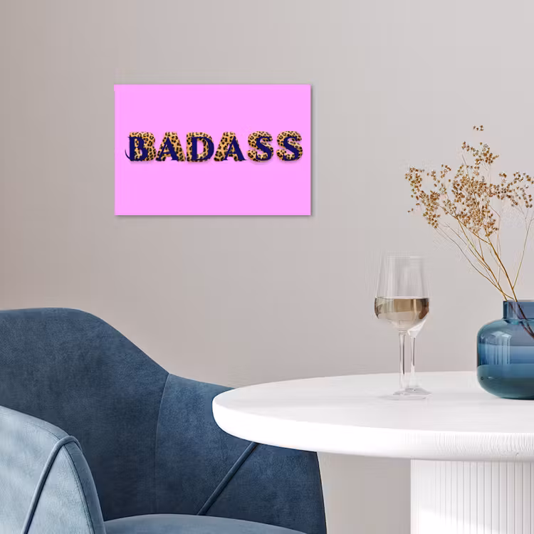 Felroze - Badass - Panterprint - Schaduw poster papier klein -sfeer3
