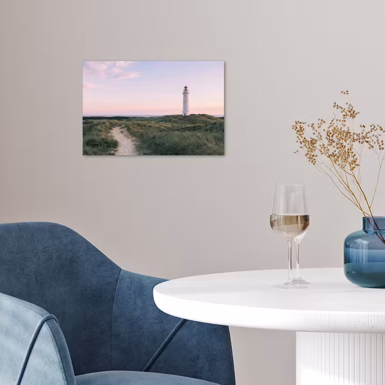 Vuurtoren - Duinlandschap - Zee poster papier klein -sfeer3