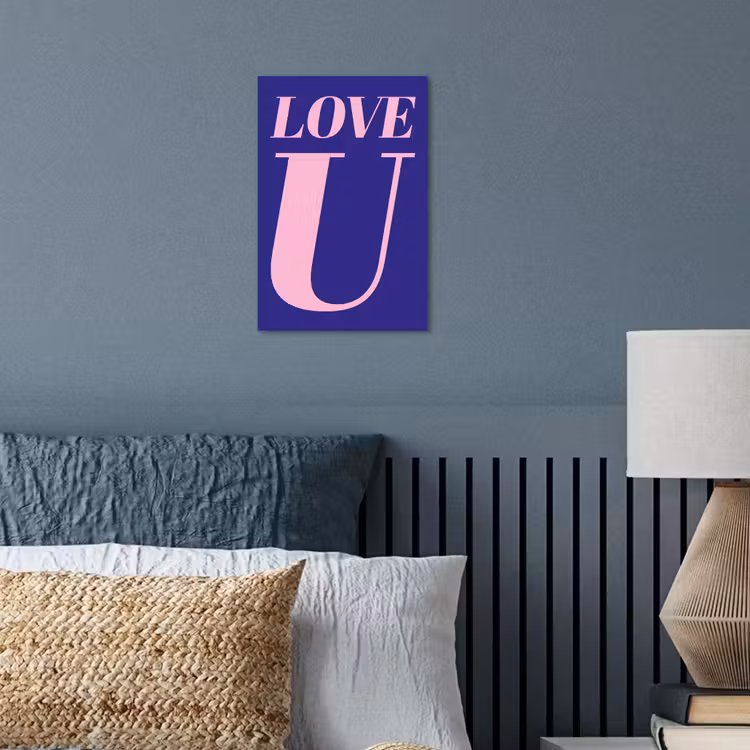 Love - Blauw - Valentijn poster papier klein -sfeer2
