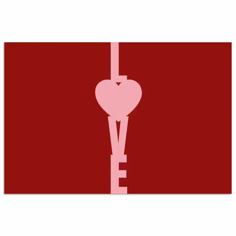 Love - Hart - Rood poster papier klein -3d