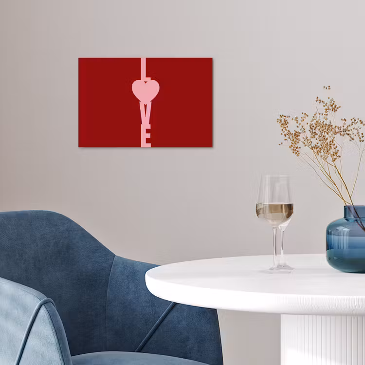 Love - Hart - Rood poster papier klein -sfeer3