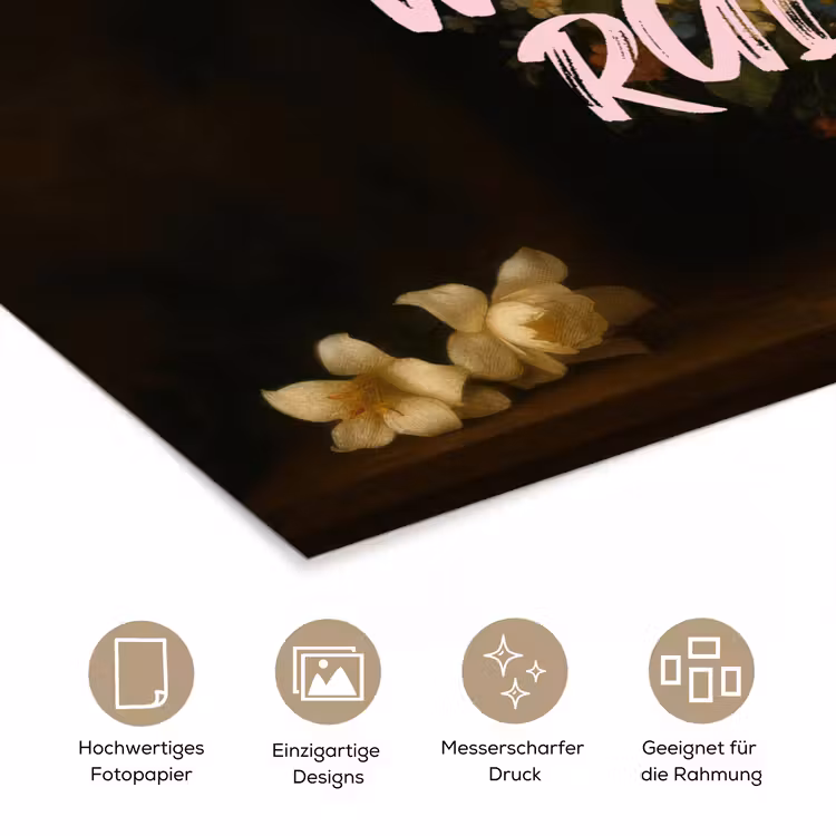 Liefde - Modern - Bloemen poster papier klein -tcloseup_DE