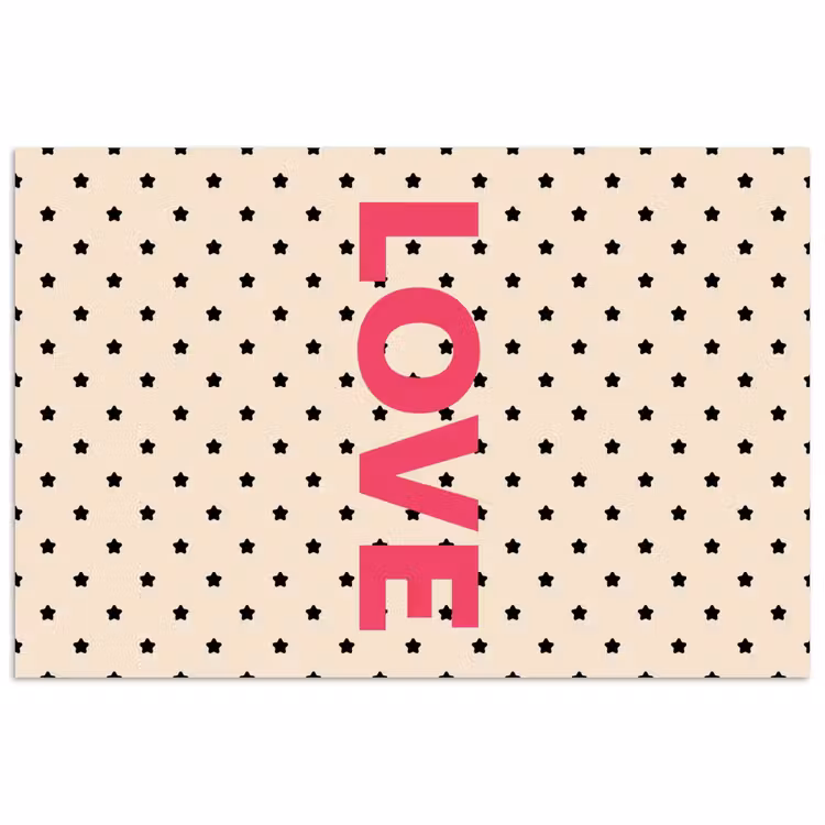 Love - Stippen - Roze poster papier klein -3d