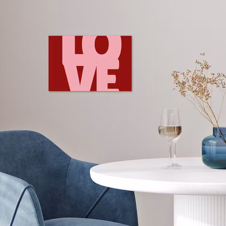 Love - Rood - Blokletters poster papier klein -sfeer3