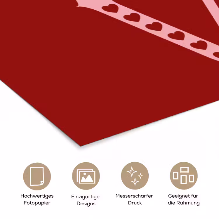Love - Rood - Hatjes poster papier klein -tcloseup_DE