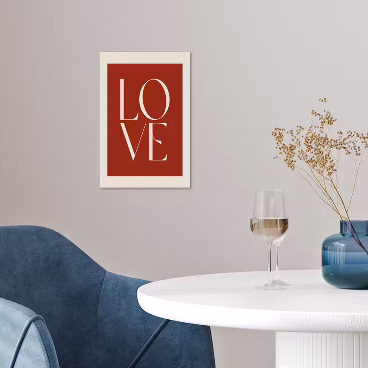 Love - Rood - Minimalistisch poster papier klein -sfeer3