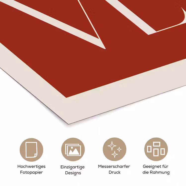 Love - Rood - Minimalistisch poster papier klein -tcloseup_DE