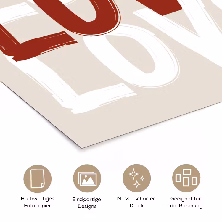 Love - Rood - Tekst poster papier klein -tcloseup_DE