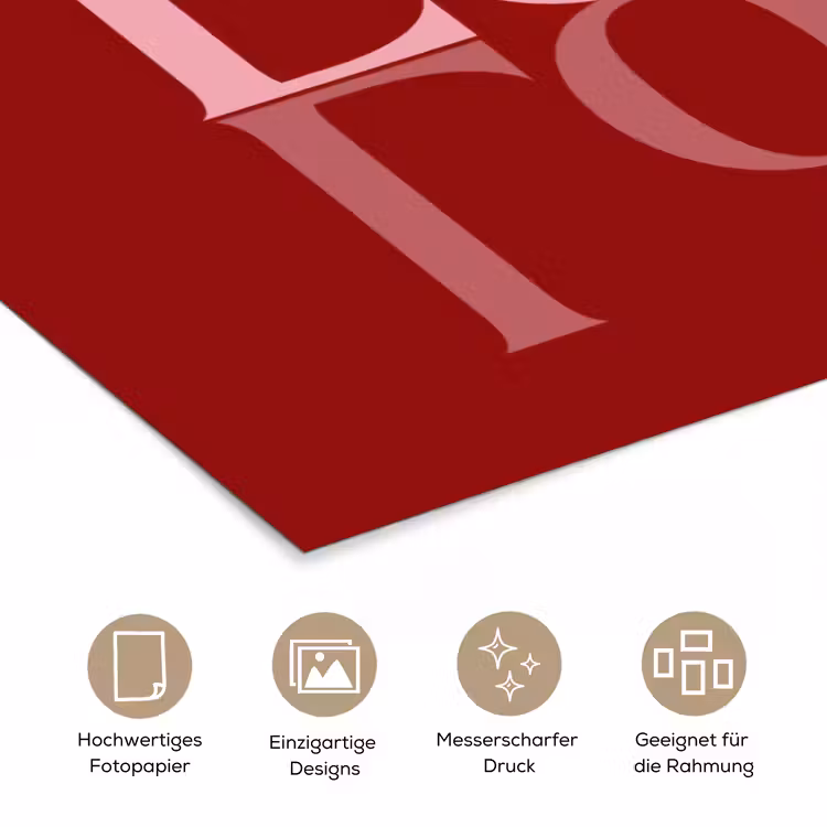 Love - Spiegeling - Rood poster papier klein -tcloseup_DE