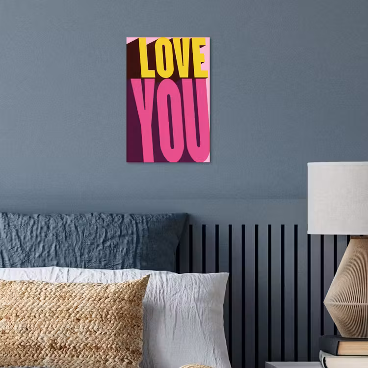 Love - Tekst - Roze - Valentijn poster papier klein -sfeer2