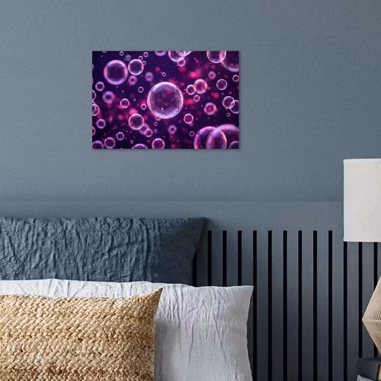Paars - Bubbels - Schuim poster papier klein -sfeer2