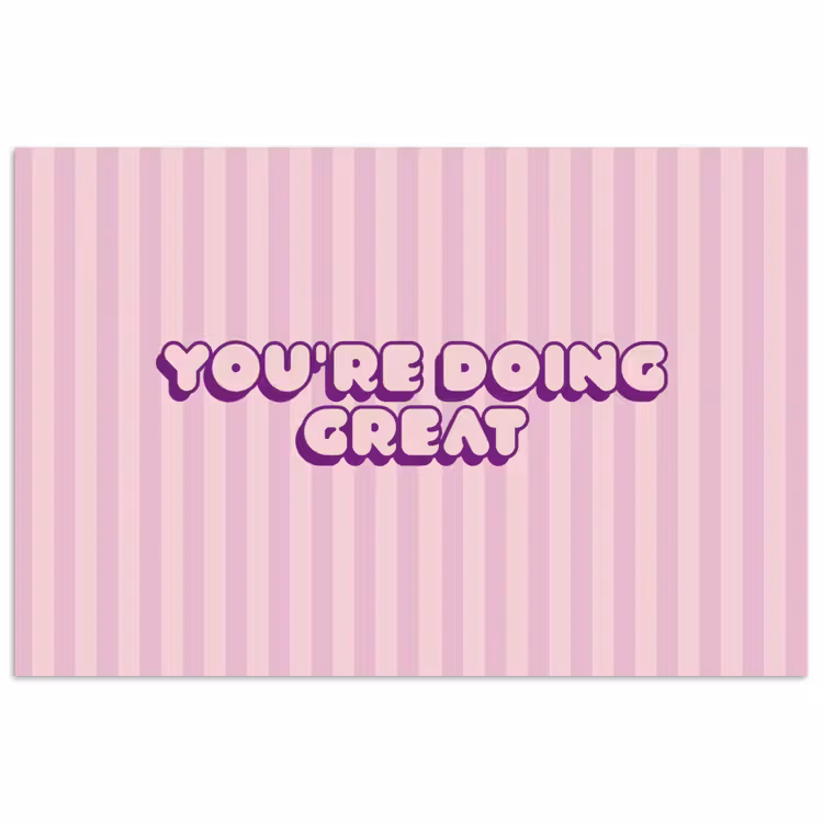 Paars - Strepen - You're doing great - Schaduw poster papier klein -3d