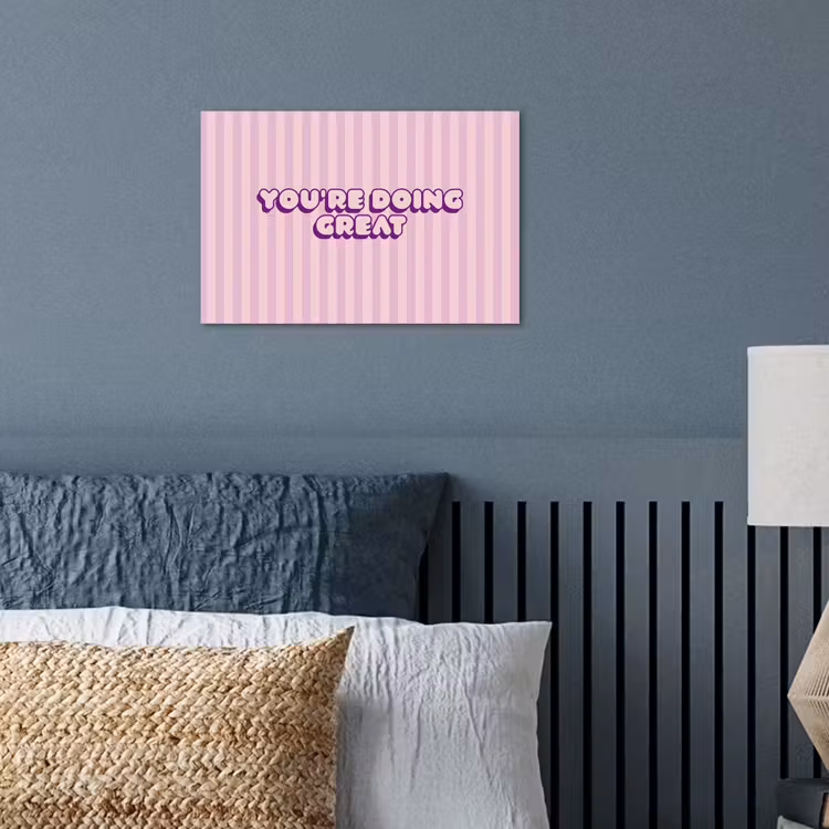 Paars - Strepen - You're doing great - Schaduw poster papier klein -sfeer2