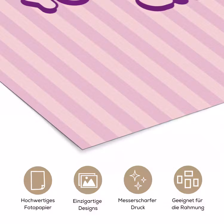 Paars - Strepen - You're doing great - Schaduw poster papier klein -tcloseup_DE