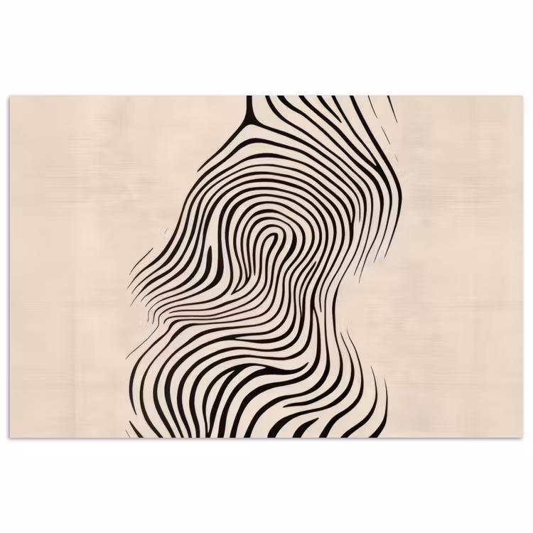 Lijnen - Abstract - Golvend - Zwart poster papier klein -3d