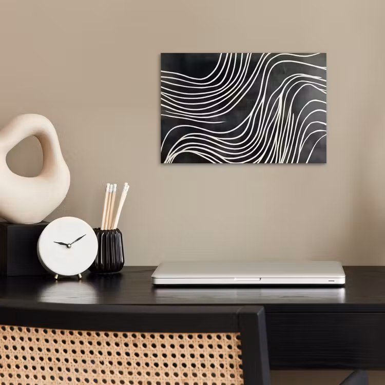 Lijnen - Patroon - Abstract - Wit poster papier klein -sfeer1